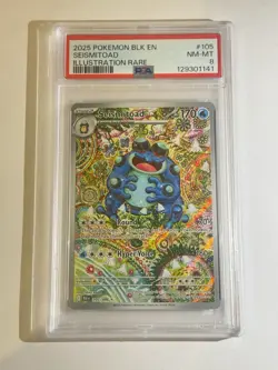 2025 Pokemon Black Bolt Seismitoad PSA 8 #105/086 Illustration Rare - Image 1
