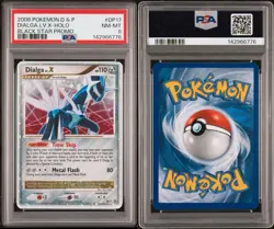 2008 POKEMON DIAMOND & PEARL BLACK STAR PROMO #DP17 DIALGA LV.X-HOLO PSA 8 - Image 3