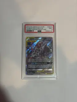 2019 POKEMON SM BLACK STAR PROMO #SM191 FULL ART/MEWTWO & MEW GX PSA 9 - Image 2