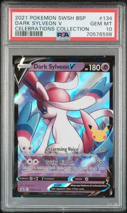 2021 POKEMON SWSH BLACK STAR PROMO CELEBRATIONS COLL #134 DARK SYLVEON V PSA 10 - Image 1