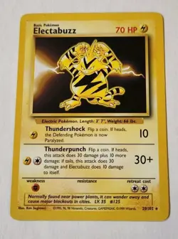 Pokemon TCG Electabuzz 20/102 Unlimited Rare Base Set - Image 1