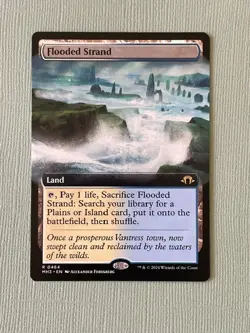 MTG Magic the Gathering Flooded Strand Modern Horizons 3 Extended Art NM/Mint - Image 1