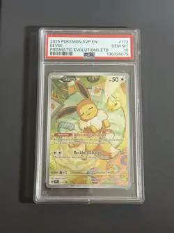 Pokemon TCG Eevee SV Prismatic Evolutions ETB Black Star Promo Card 173 PSA 10 - Image 1