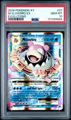 2016 POKEMON XY EVOLUTIONS #27 M SLOWBRO EX PSA 10 - Image 1