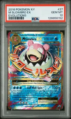 2016 POKEMON XY EVOLUTIONS #27 M SLOWBRO EX PSA 10 - Image 1