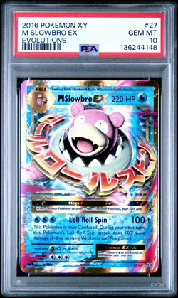2016 POKEMON XY EVOLUTIONS #27 M SLOWBRO EX PSA 10 - Image 1