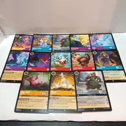Disney Lorcana Super Rare Card Lot Of 13 Mixed - Image 1
