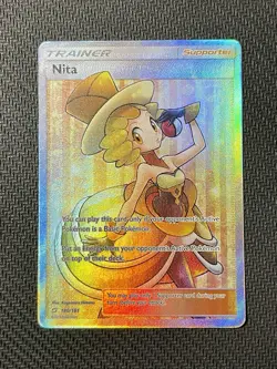 Nita 180/181 SM-Team Up Full Art Ultra Rare Holo Trainer Pokemon TCG MP - Image 1