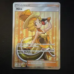 Nita 180/181 SM-Team Up Full Art Ultra Rare Holo Trainer Supporter Pokemon TCG - Image 1