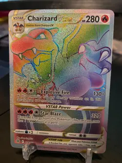Pokemon TCG Charizard VSTAR Rainbow Secret Rare Card Brilliant Stars 174/172 - Image 1