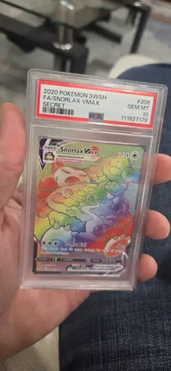 2020 Pokemon SWSH Snorlax VMAX FA Secret PSA 10 Gem Mint Card 206/202 - Image 1