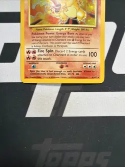 Pokemon TCG Base Set Charizard Holo Card 4/102 HP-Damaged See Photos - Image 4