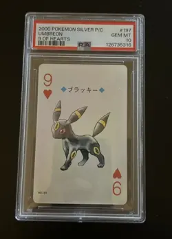 Pokemon Gold Playing Cards Umbreon 9 of Hearts #197C PSA 10 Gem Mint - Image 1