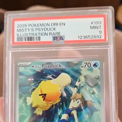 Pokemon Misty's Psyduck 193/182 Sv10 Destined Rivals Illustration Rare Holo PSA. - Image 1