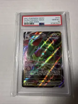 2021 Pokemon SWSH FA/Rayquaza Vmax Evolving Skies PSA 10 - Image 1