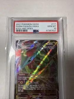 2021 Pokemon SWSH FA/Rayquaza Vmax Evolving Skies PSA 10 - Image 2