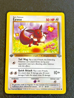 Eevee LP 51/64 1st Edition Jungle Pokemon TCG Regular - Image 3