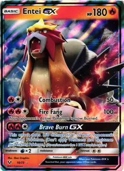 Pokemon TCG Entei GX Ultra Rare Shining Legends 10/73 VLP - Image 1