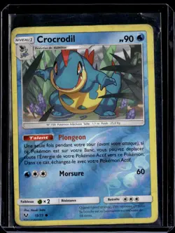 Croconaw 19/73 Reverse Holo Sun & Moon: Shining (FRENCH) (LP) / Pokemon TCG - Image 1