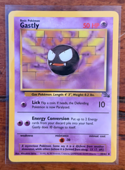 1999 Pokemon Gastly 33/62 Fossil Regular Common Unlimited - LP - Image 1