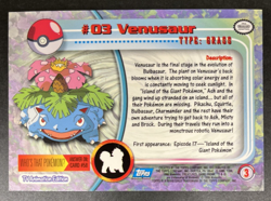 1999 Pokemon Topps TV Animation Series 1 #03 Venusaur Foil Blue Label NRMT - Image 4