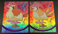 2 Pokemon Topps TV Animation Series 1 #16 Pidgey #17 Pidgeotto Foil Blue Label - Image 1