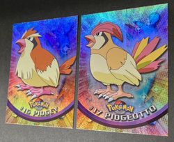 2 Pokemon Topps TV Animation Series 1 #16 Pidgey #17 Pidgeotto Foil Blue Label - Image 3