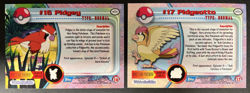 2 Pokemon Topps TV Animation Series 1 #16 Pidgey #17 Pidgeotto Foil Blue Label - Image 5