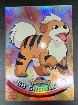 1999 Pokemon Topps TV Animation Series 1 #58 Growlithe Foil Blue Label NRMT - Image 2
