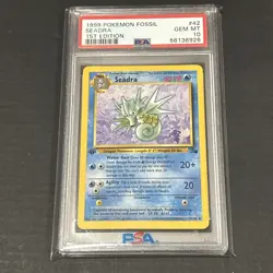 1999 POKEMON FOSSIL 1st Edition #42 SEADRA PSA 10 - Image 1