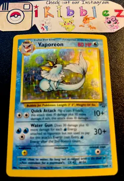 Vaporeon 12/64 LP Holo Rare WOTC Jungle Pokemon Card. Free Tracked Shipping! - Image 1