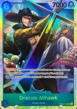 • Dracule Mihawk • OP09-048 SR Emperors in the New World Holo One Piece TCG NM - Image 1