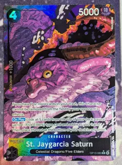 One Piece TCG - St. Jaygarcia Saturn OP13-083 Alt Art - Near Mint - Pack Fresh! - Image 1