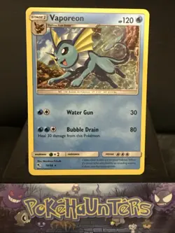 Pokemon Card Vaporeon 18/68 Hidden Fates Holo Rare Near Mint - Image 1