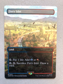Mtg Carte Magic Assassin's Creed Fiery Islet Borderless FOIL NM - Image 1