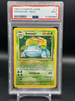 PSA 9 Venusuar Holo Rare #15 1999 Pokemon Base Set Unlimited English WOTC Mint - Image 1