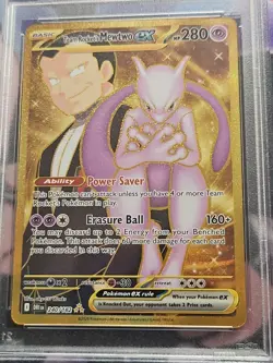 2025 POKEMON DRI DESTINED RIVALS HYPER RARE #240 TEAM ROCKET'S MEWTWO EX PSA 9 - Image 2