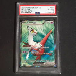 Latias ex 220/191 Full Art Rare Surging Sparks Pokemon TCG PSA 6 - Image 1