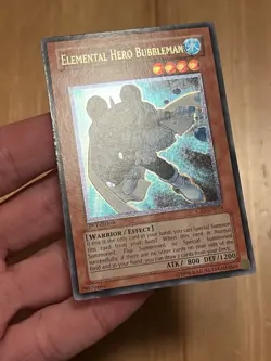 Yugioh Elemental Hero Bubbleman 1st Edition Ultimate Rare CRV Lightly Played - Image 3