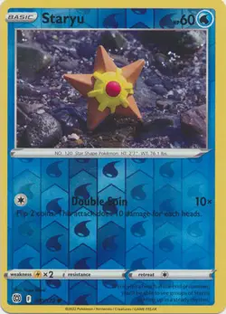 STARYU 030/172 BRILLIANT STARS POKEMON (REVERSE HOLO, NM) - Image 1