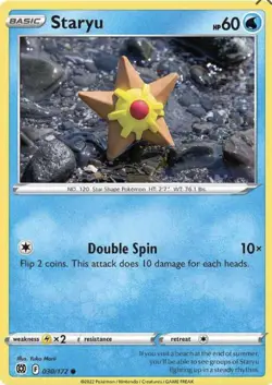 Pokemon Card 030/172 STARYU - BRILLIANT STARS - COMMON - NM - Image 1