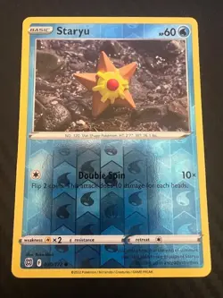 Pokemon TCG Staryu Sword & Shield Brilliant Stars 030/172 Reverse Holo VLP - Image 1