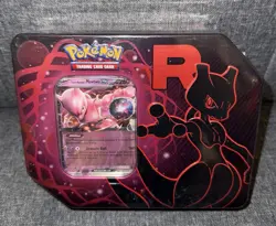 *SEALED* Pokemon TCG Team Rocket Mewtwo ex Tin [5 Booster Packs + Promo Card] - Image 1