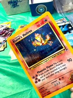 Blaine's Moltres Gym Heroes Holo Rare Card 1/132 (partial Swirl) LP/NM Card - Image 3