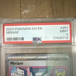 Pokemon Miriam 251/198 SV01 Scarlet & Violet Full Art Holo PSA 9 English Card - Image 2