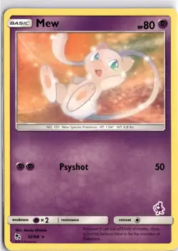 Pokemon TCG Mew 32/68 Hidden Fates Non Holo Rare Card Trading Card - Image 1
