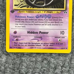 Vintage Pokemon Neo Revelation Unown U 1st Edition 51/75 Holo LP - Image 4