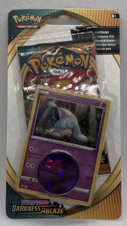 Pokemon Darkness Ablaze TCG Blister Booster Pack HATENNA With Coin Sealed/New - Image 1