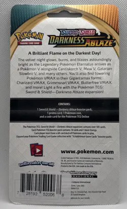 Pokemon Darkness Ablaze TCG Blister Booster Pack HATENNA With Coin Sealed/New - Image 2