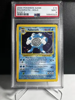 Pokemon! PSA 9 Poliwrath 15/130 - 2000 Base Set 2 - Holo Rare - Unlimited - Mint - Image 1